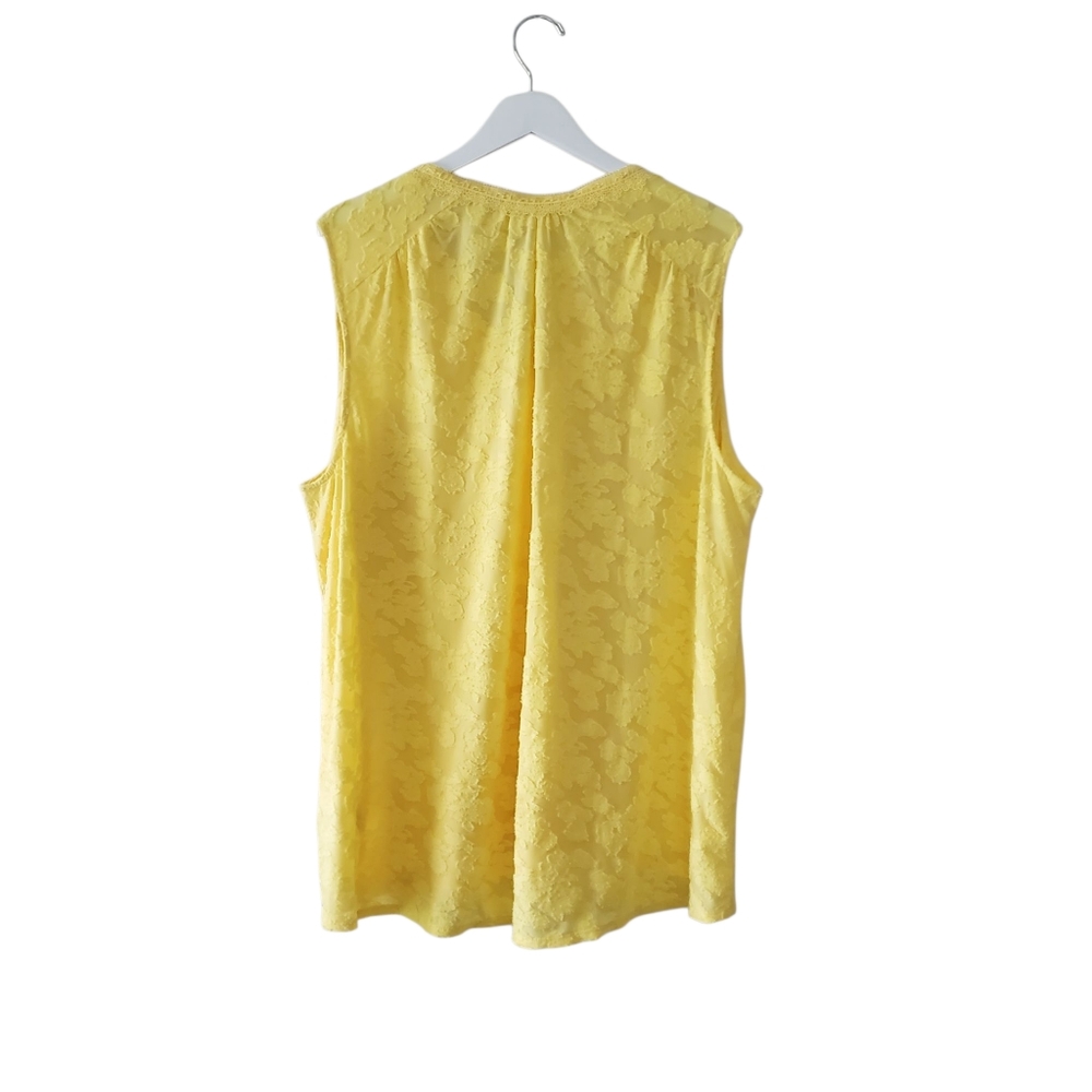 Soft Surroundings Embroidered Butter Yellow Sleeveless Top Size 3x - Picture 2 of 8